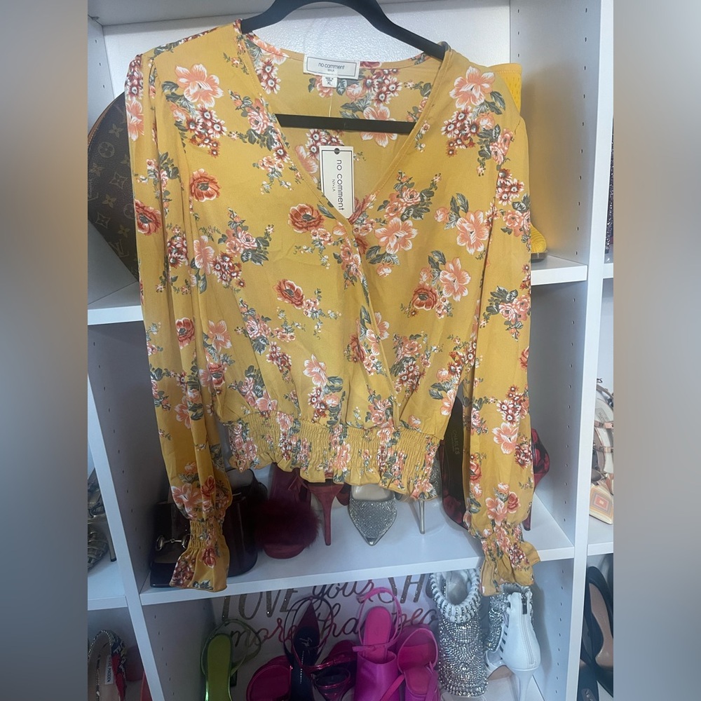 Women's Yellow Floral Top